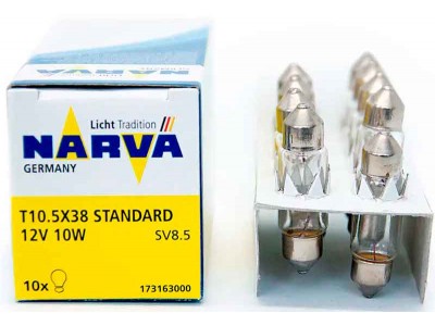 Лампа Narva Standart C10W 12v 36мм софитная 17316