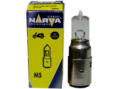 Галогенная лампа  Narva Standart M5 12v 35/35w ba20d moto 42027