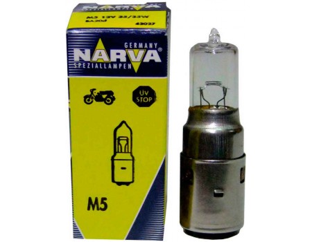 Галогенная лампа  Narva Standart M5 12v 35/35w ba20d moto 42027