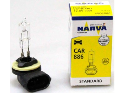 Галогенная лампа  Narva Standart H27/2 (886) 12v 50w гнутый цоколь 48056