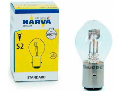 Галогенная лампа  Narva Standart S2 12v 35/35w ba20d moto 49531