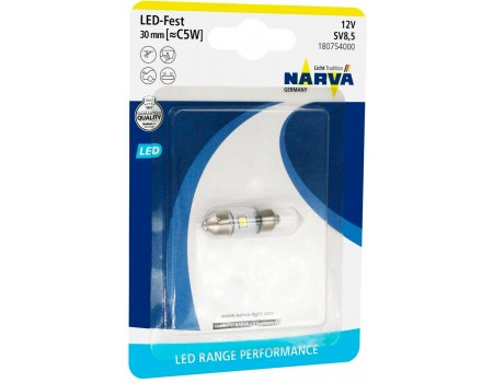 Светодиодная лампа Narva Range Performance LED C5W 31мм 6000K 12v софитная белая 18075