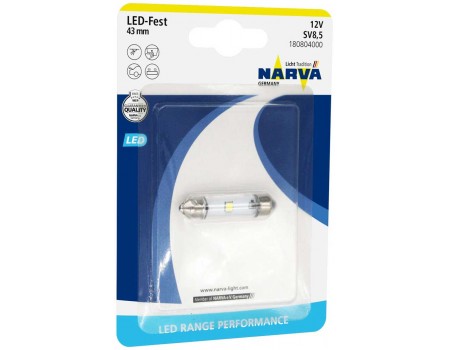 Светодиодная лампа Narva Range Performance LED C5W 41мм 6000K 12v софитная белая 18080