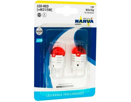 Светодиодная лампа Narva Range Performance LED W21/5W 12v красная 18106