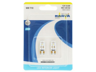 Габаритные светодиодные лампы Narva W5W T10 6000k 12v 18001