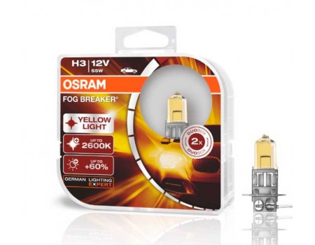 Галогенные лампы Osram Fog Breaker H3 12v 55w 62151FBR-HCB
