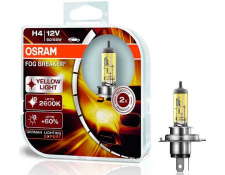 Галогенные лампы Osram Fog Breaker H4 12v 60/55w 62193FBR-HCB