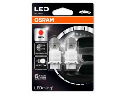 Светодиодная лампа OSRAM LEDriving - Premium P27/7W 3157 12v красная 3557R-02B
