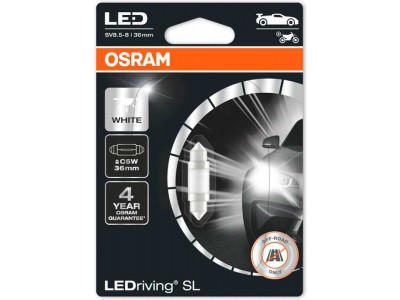 Светодиодная лампа Osram C5W софитная 36мм Standart LED  6000K 12v белая 6418dwp01b