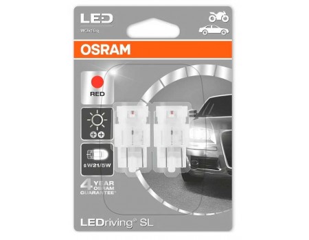 Светодиодная лампа OSRAM LEDriving SL - Standart W21/5W 12v красная 7716R-02B