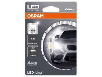 Светодиодная лампа Osram C5W софитная 31мм Standart LED  6000K 12v белая 6431CW-01B