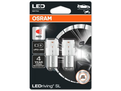 Светодиодная лампа OSRAM LEDriving - Standart SL P21/5W 12v красная 7528DRP-02B