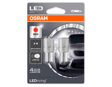Светодиодная лампа OSRAM LEDriving - Standart P21W 12v красная 7456R-02B