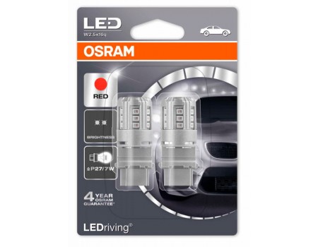Светодиодная лампа OSRAM LEDriving - Standart P27/7W 3157 12v красная 3547R-02B