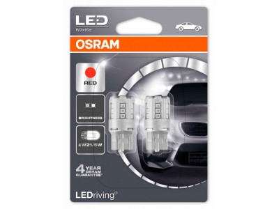 Светодиодная лампа OSRAM LEDriving - Standart W21/5W 12v красная 7715R-02B