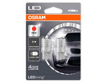 Светодиодная лампа OSRAM LEDriving - Standart W21/5W 12v красная 7715R-02B