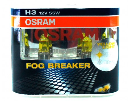Галогенные лампы Osram Fog Breaker H3 12v 55w 62151fbrduobox
