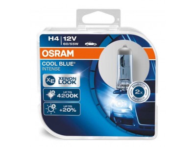 Галогенные лампы Osram Cool Blue Intense H4 12v 60/55w 64193cbiduobox