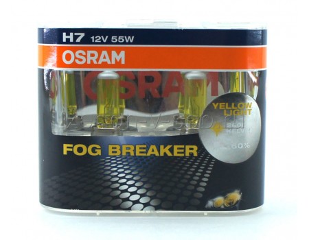 Галогенные лампы Osram Fog Breaker H7 12v 55w 62210fbrduobox