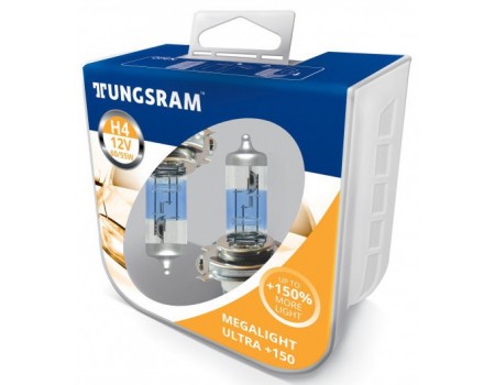 Галогенные лампы Tungsram (GE) Megalight Ultra +150% H4 12v 60/55w 50440nxnu