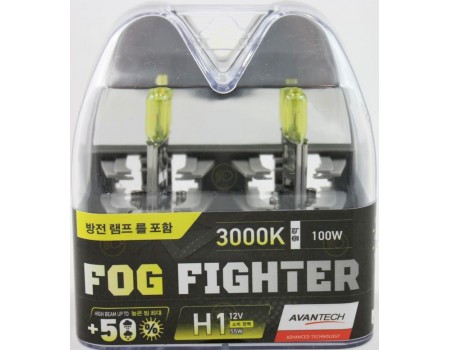 Галогенные лампы Avantech Fog Fighter +50% H1 12v 55w 3000k ab3001