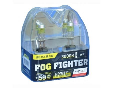 Галогенные лампы Avantech Fog Fighter +50% H27/1 (880) 12v 27w 3000k ab3027