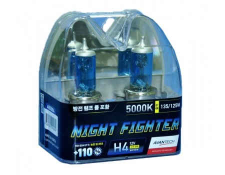 Галогенные лампы Avantech Night Fighter +110% H4 12v 60/55w 5000k ab5004