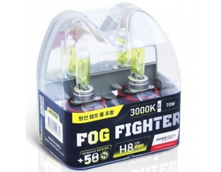 Галогенные лампы Avantech Fog Fighter +50% H8 12v 35w 3000k ab3008