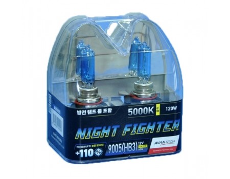 Галогенные лампы Avantech Night Fighter +110% HB3 12v 65w 5000k ab5005