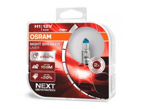 Галогенные лампы Osram Night Breaker Laser +150% Next Generation H1 12v 55w 64150nl-hcb