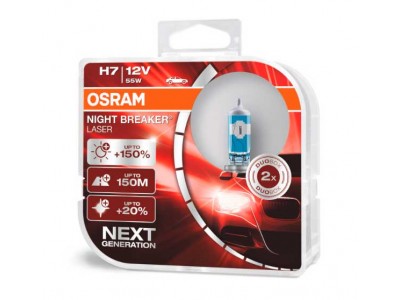 Галогенные лампы Osram Night Breaker Laser +150% Next Generation H7 12v 55w 64210nl-hcb