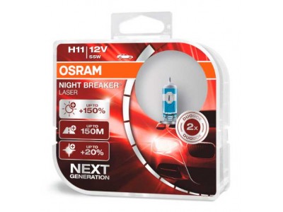 Галогенные лампы Osram Night Breaker Laser +150% Next Generation H11 12v 55w 64211nl-hcb 64211nl-01b