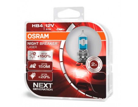 Галогенные лампы Osram Night Breaker Laser +150% Next Generation HB4 9006 12v 51w 9006nl-hcb