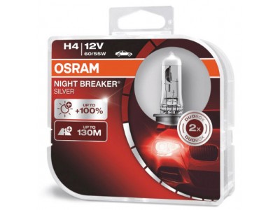 Галогенные лампы Osram Night Breaker Silver +100% H4 12v 60/55w 64193nbshcb