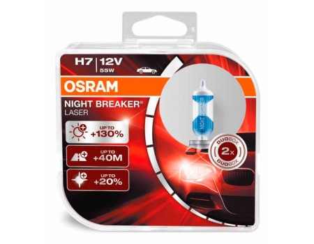 Галогенные лампы Osram Night Breaker Laser +130% H7 12v 55w 64210nbl-hcb