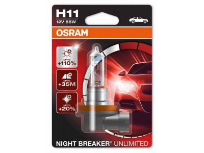Галогенные лампы Osram Night Breaker Unlimited +110% H11 12v 55w 64211nbu01b