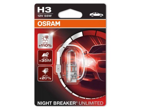 Галогенные лампы Osram Night Breaker Unlimited +110% H3 12v 55w 64151nbu