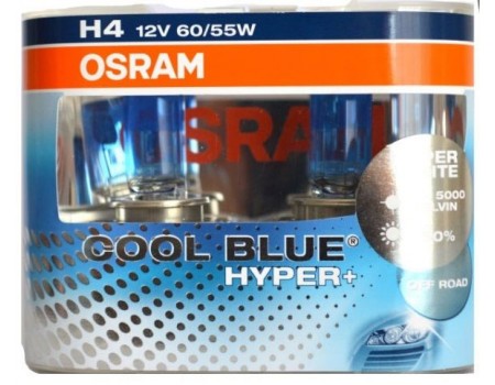 Галогенные лампы Osram Cool Blue Hyper+ H4 12v 60/55w 62193cbh+duobox
