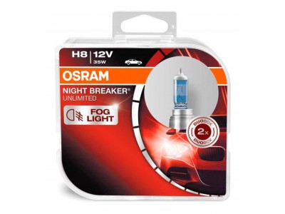 Галогенные лампы Osram Night Breaker Unlimited +110% H8 12v 35w 64212nbuduobox