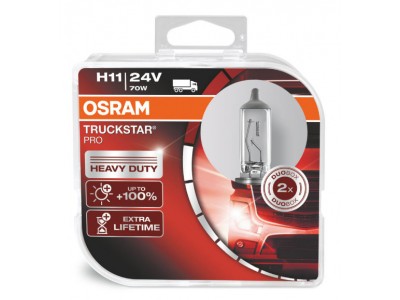 Галогенные лампы Osram Truckstar Pro +100% H11 24v 70w 64216tspduobox