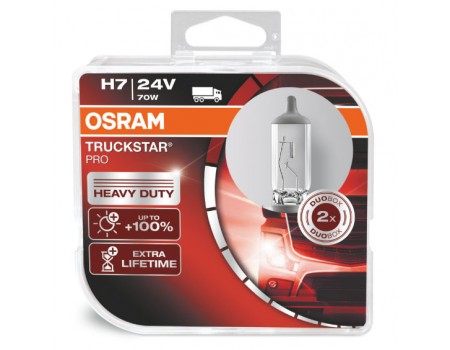 Галогенные лампы Osram Truckstar Pro +100% H7 24v 70w 64215tspduobox