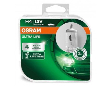 Галогенные лампы Osram Ultra Life H4 12v 60/55w 64193ultduobox