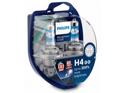 Галогенные лампы Philips Racing vision GT200 +200 H4 60/55w 12342rgtb1