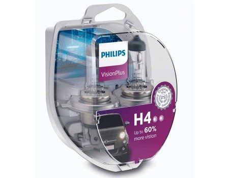 Галогенные лампы Philips Vision Plus +60% H4 12v 60/55w 12342vps2