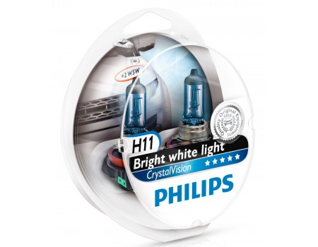 Галогенные лампы Philips Crystal Vision 4300K H11 12v 55w 12362cvsm