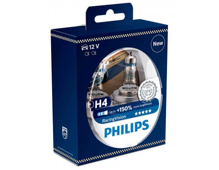 Галогенные лампы Philips Racing vision +150% H4 60/55w 12342rvs2
