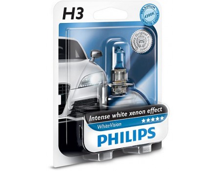 Галогенная лампа Philips White Vision +60% 4300k H3 12v 55w 12336whvb1