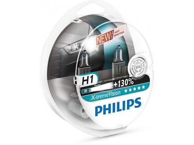 Галогенные лампы Philips Xtreme Vision +130% H1 12v 55w 12258xv+s2