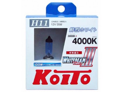 Галогенные лампы KOITO WHITEBEAM III H11 12v 55w P0750W