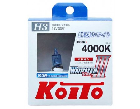 Галогенные лампы KOITO WHITEBEAM III H3 12v 55w P0752W